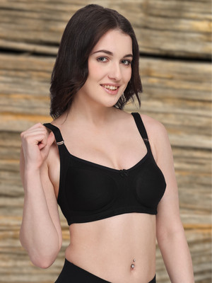 Floret Women Minimizer Bra Non Padded & Full Coverage (Black) Women Minimizer Non Padded Bra(Black)