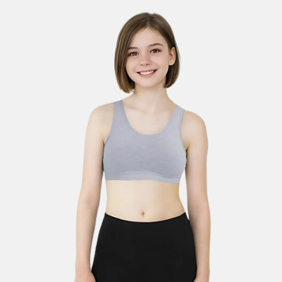 Adira Girls Training/Beginners Non Padded Bra(Grey)