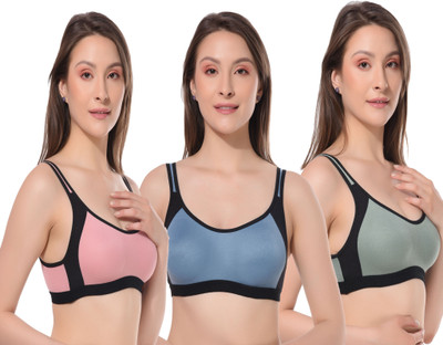 CURVZEX Women Sports Non Padded Bra(Multicolor)