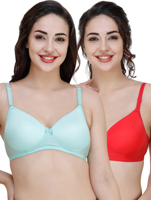 COLLEGE GIRL Hellopad ComboPO2 Women Everyday Lightly Padded Bra(Green, Red)