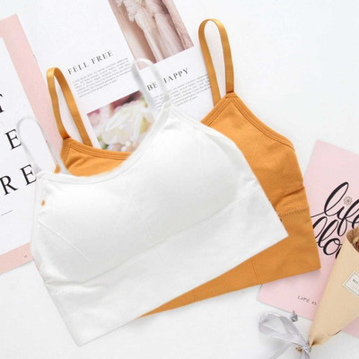 Crusila Women Sports Lightly Padded Bra(White, Yellow)