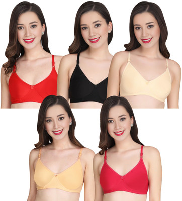 Liigne Women Everyday Non Padded Bra(Red)