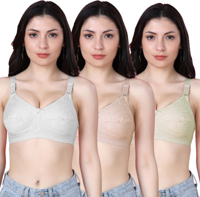 Shyam Sons FLAIR Dipali Women Minimizer Non Padded Bra(White, Orange, Yellow)