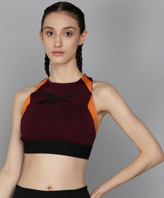 REEBOK WOR Mesh Bralette Women Sports Bra(Maroon)