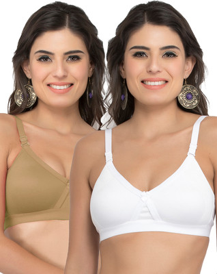COLLEGE GIRL CG1304 Women Minimizer Lightly Padded Bra(Brown, White)
