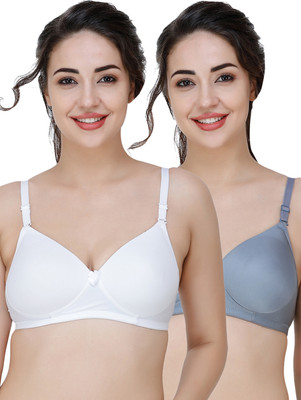 COLLEGE GIRL Hellopad ComboPO2 Women Everyday Lightly Padded Bra(White, Grey)