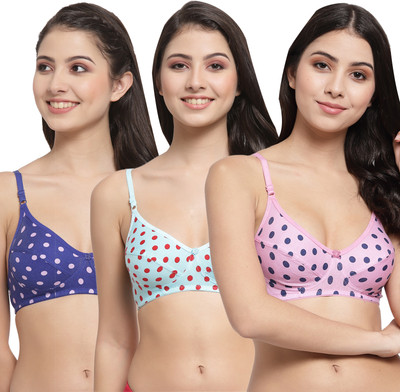 Docare YummyMino Women Everyday Non Padded Bra(Pink, Blue, Blue)