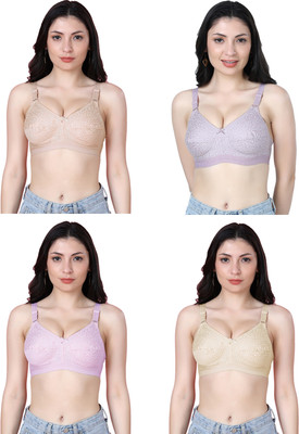 Shyam Sons FLAIR Dipali Women Minimizer Non Padded Bra(Purple, Purple, Brown, Beige)