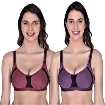 KGN RETINA BRA Women T-Shirt Non Padded Bra(Maroon, Purple)