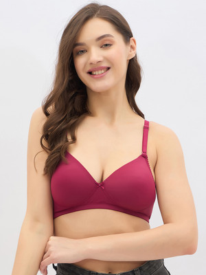 Clovia Women T-Shirt Lightly Padded Bra(Maroon)