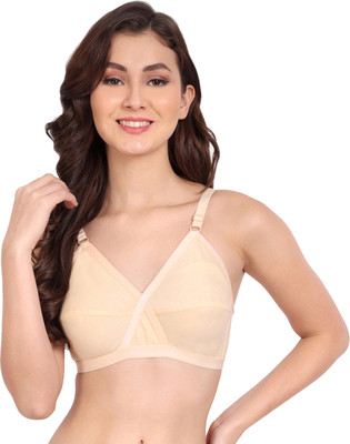 FIMS Women Cotton Blend Solid Non-Padded Beige Women Everyday Non Padded Bra(Beige)