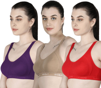 Vanila Women Sports Non Padded Bra(Multicolor)