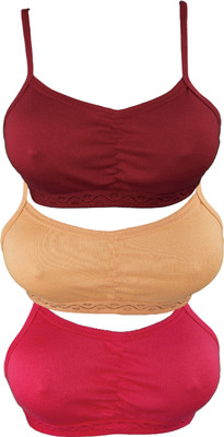 HANS Hans Women Everyday Non Padded Bra(Maroon, Beige, Pink)