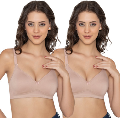 kalyani Elvira Everyday Support Seamless Non Padded T-Shirt Bras | Pack of 2 Women Everyday Non Padded Bra(Brown)