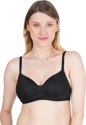 TWEENS Tweens Women's Lightly Padded Full Coverage Designer Lace Bra Women Everyday Lightly Padded Bra(Black)