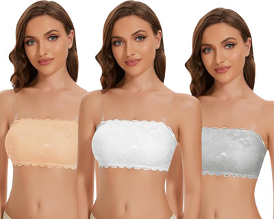IndiRocks Bandeau/Tube Lightly Padded Bra Women Everyday Lightly Padded Bra(White, Beige, Grey)