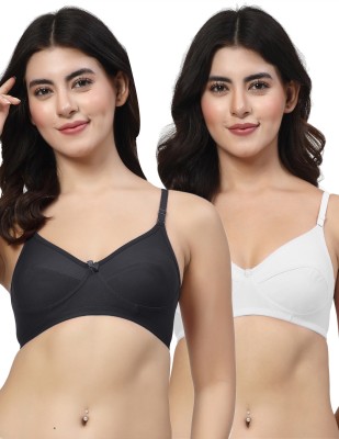 LILY Enimsaj Women Everyday Non Padded Bra(Black, White)