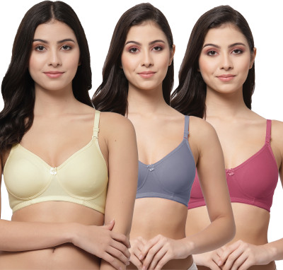 COLLEGE GIRL CG1301 Women T-Shirt Non Padded Bra(Beige, Blue, Maroon)