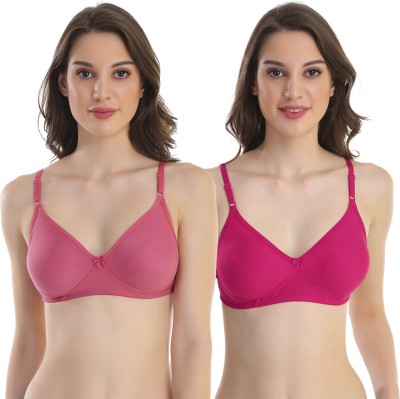 pooja ragenee Women T-Shirt Non Padded Bra(Pink)