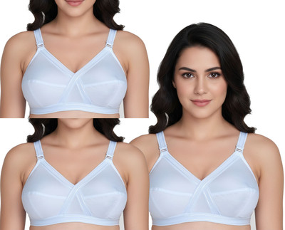 DILSOZ Dilsoz Cross Cotton Bra Women Full Coverage Non Padded Bra(White)