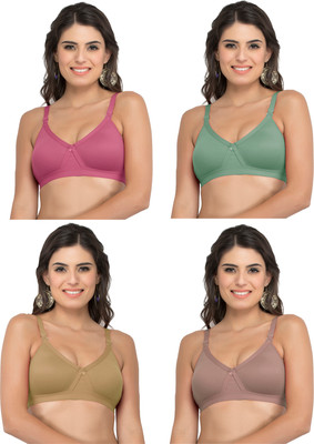 COLLEGE GIRL CG1304 Women Minimizer Lightly Padded Bra(Brown, Green, Brown, Purple)