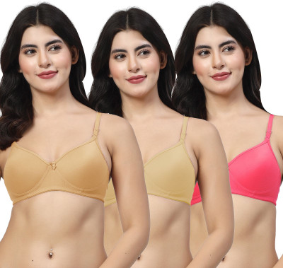 LILY maofcigam Women T-Shirt Heavily Padded Bra(Gold, Beige, Red)