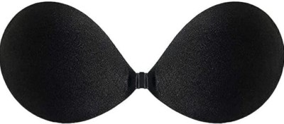 KANAKADHARA Self Sticky Bra Silicone Adhesive Bras Strapless Backless Bras Invisible Push-Up Women Bandeau/Tube Lightly Padded Bra(Black)