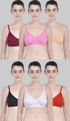 Yana Women Full Coverage Non Padded Bra(Red, White, Pink, Maroon, Gold, Black)