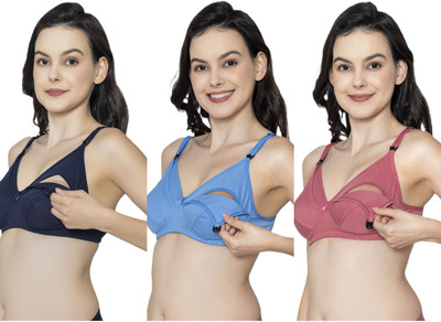 PESHE Peshe Maternity Bra Nursing Bra Feeding Bra for Women Women Maternity/Nursing Non Padded Bra(Multicolor)