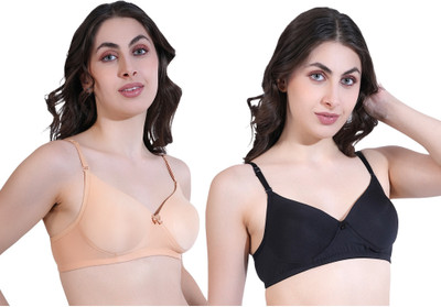 nyra collection SONIA Women T-Shirt Lightly Padded Bra(Beige, Black)