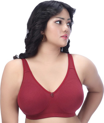 Trylo COMFORTFIT 34 RUBY B - CUP Women Full Coverage Non Padded Bra(Maroon)