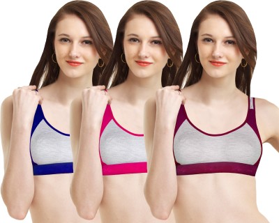 Madam Yoga, Arobics & Gym Wear Women Sports Non Padded Bra(Multicolor)