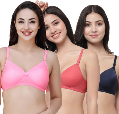 COLLEGE GIRL CGPAD1200 Women T-Shirt Lightly Padded Bra(Pink, Red, Blue)