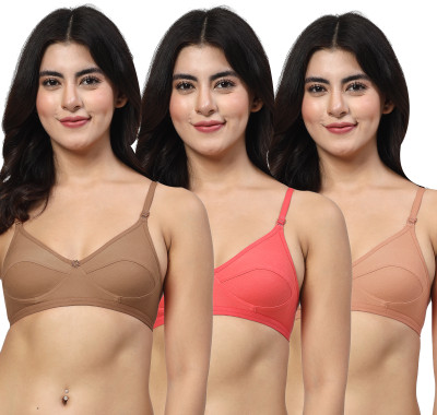 LILY anpas Women Everyday Non Padded Bra(Brown, Red, Brown)