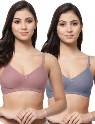 COLLEGE GIRL CG1301 Women T-Shirt Non Padded Bra(Brown, Blue)