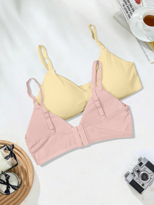 NAGARVEL CREATION D/3337-SKN/PNK-P02-28 Women Push-up Lightly Padded Bra(Multicolor)