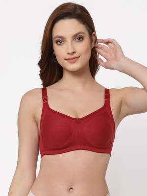 Floret Floret Women Non Padded & Non-Wired Full Coverage T Shirt Bra Women Minimizer Non Padded Bra(Maroon)