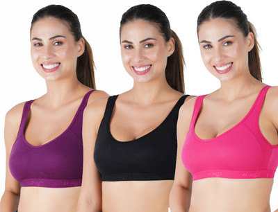 B-SOFT B-SOFT Molded MSB-204 Sports Bra For Women Women Sports Non Padded Bra(Multicolor)