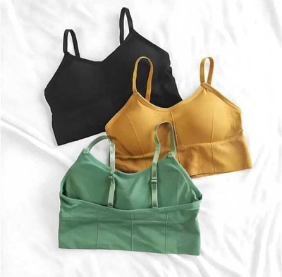 lgr Pack of 3 Women Sports Lightly Padded Bra Women Everyday Lightly Padded Bra(Multicolor)