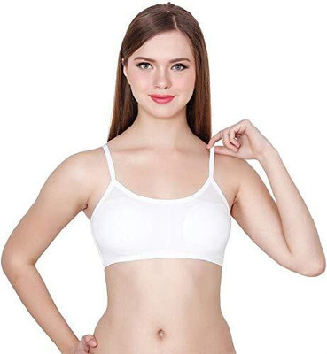Tashfashion Women's Stylish 6-Striped Back Bralette – White Women Bralette Lightly Padded Bra(White)