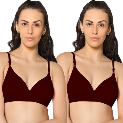 Eden Women T-Shirt Non Padded Bra(Red)