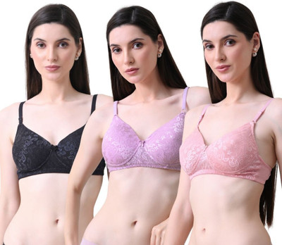 Curvy Love Seamless Everyday Women T-Shirt Lightly Padded Bra(Black)