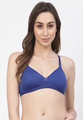 Floret Women’s T-Shirt Lightly Padded & Non-Wired Medium Coverage Bra Women T-Shirt Non Padded Bra(Blue)