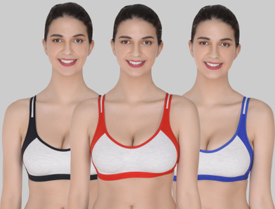 Lady One Women Sports Non Padded Bra(Multicolor)