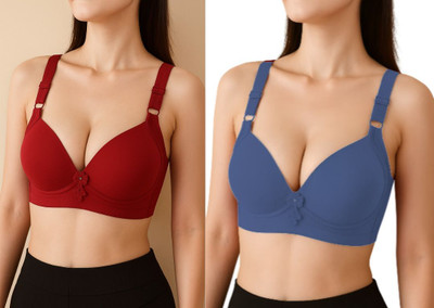 jd fashion Women Push-up Lightly Padded Bra(Maroon, Black, Blue, Beige)