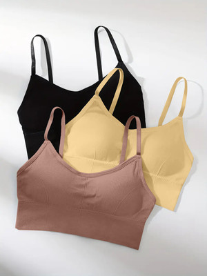 MAHEK CREATIVE 646-BLK-SKIN-PINK-03-28 Women Everyday Lightly Padded Bra(Multicolor)