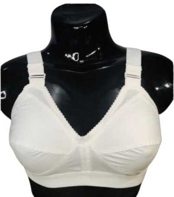 nilofer Women's Everyday Full Coverage Non Padded White Cotton Blend Regular Bra Women Everyday Non Padded Bra(White)