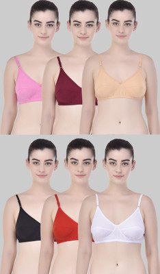 Zivosis Women Full Coverage Non Padded Bra(Red, White, Pink, Maroon, Gold, Black)