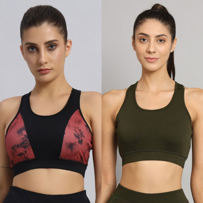 BEING RUNNER Women Sports Non Padded Bra(Multicolor, Brown)