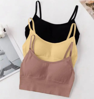 avenvi 646 Women Lightly Padded Bra, Slip-on Comfortable Sports Bra Women Everyday Lightly Padded Bra(Black, Beige, Brown)